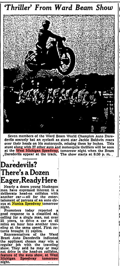 Western Michigan Speedway (West Michigan Speedway) - June 1951 Article (newer photo)
